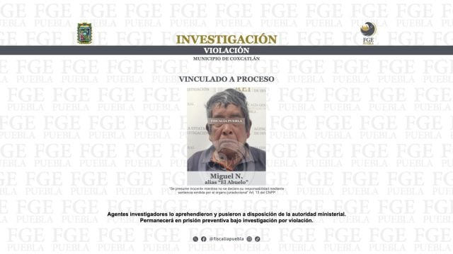 Miguel N., alias «El Abuelo» fue vinculado a proceso por violar a una menor en Coxcatlán 