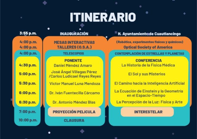 Gobierno de Cuautlancingo invita a disfrutar de la «Noche Cósmica», un encuentro con la ciencia