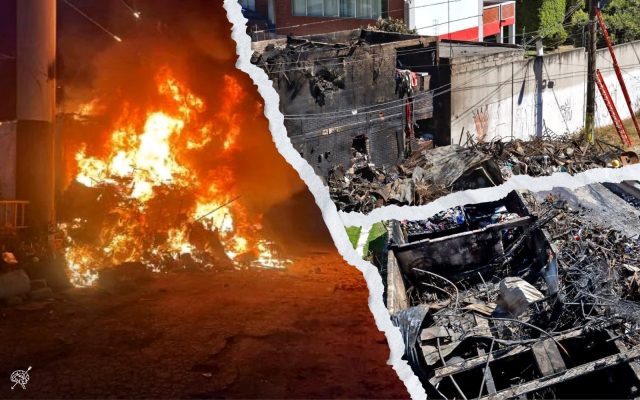 Periférico ecológico: incendio arrasa vivienda de  recolectora de basura, construida en material reciclado