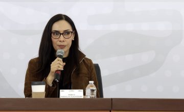 PUEBLA, Pue. 26 Febrero 2025.- Rebeca Bañuelos, secretaria de medio ambiente, durante rueda de prensa mañanera en el CIS Atlixcáyotl. //Mireya Novo/Agencia Enfoque//